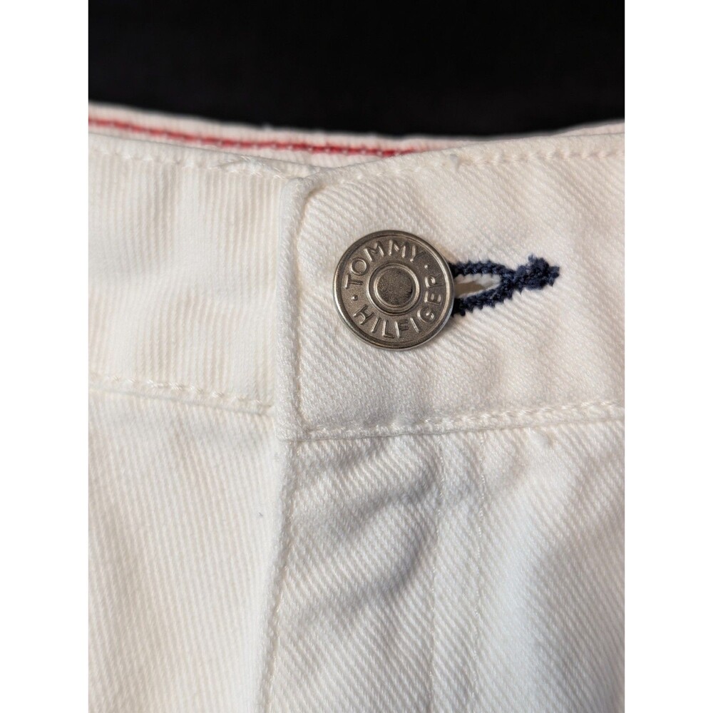 Vintage Tommy Hilfiger Size 6 Women's Cargo Carpenter White Denim Shorts - Picture 3 of 10